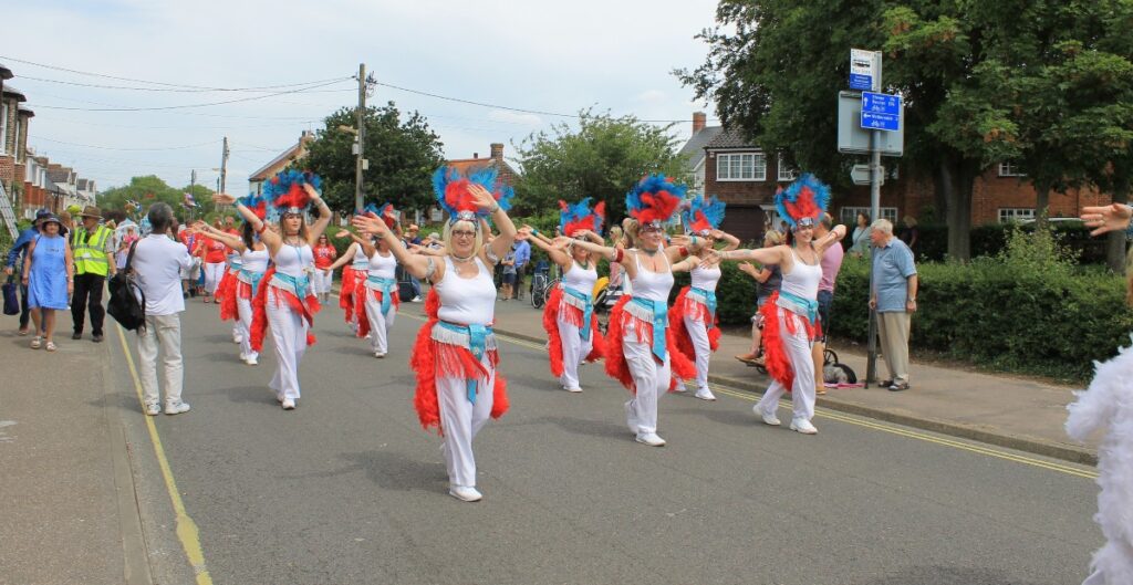 Dancers at the street parade in Southwold